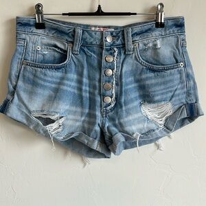 Free People We the Free Romeo Rolled Cuff Distressed Cut Off Jean Short sz 27